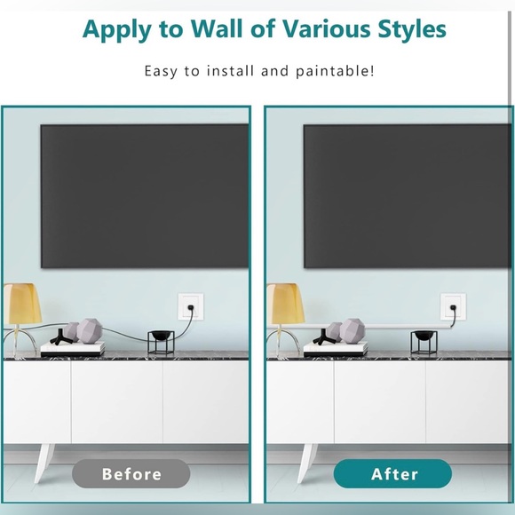 Wall Cord Cover, 153in Mini Wire Hider, Paintable Cable Concealer, 9 Pieces -NWT - Picture 5 of 9